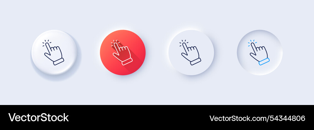 Hand cursor line icon click action sign Hand cursor line icon click action sign vector image