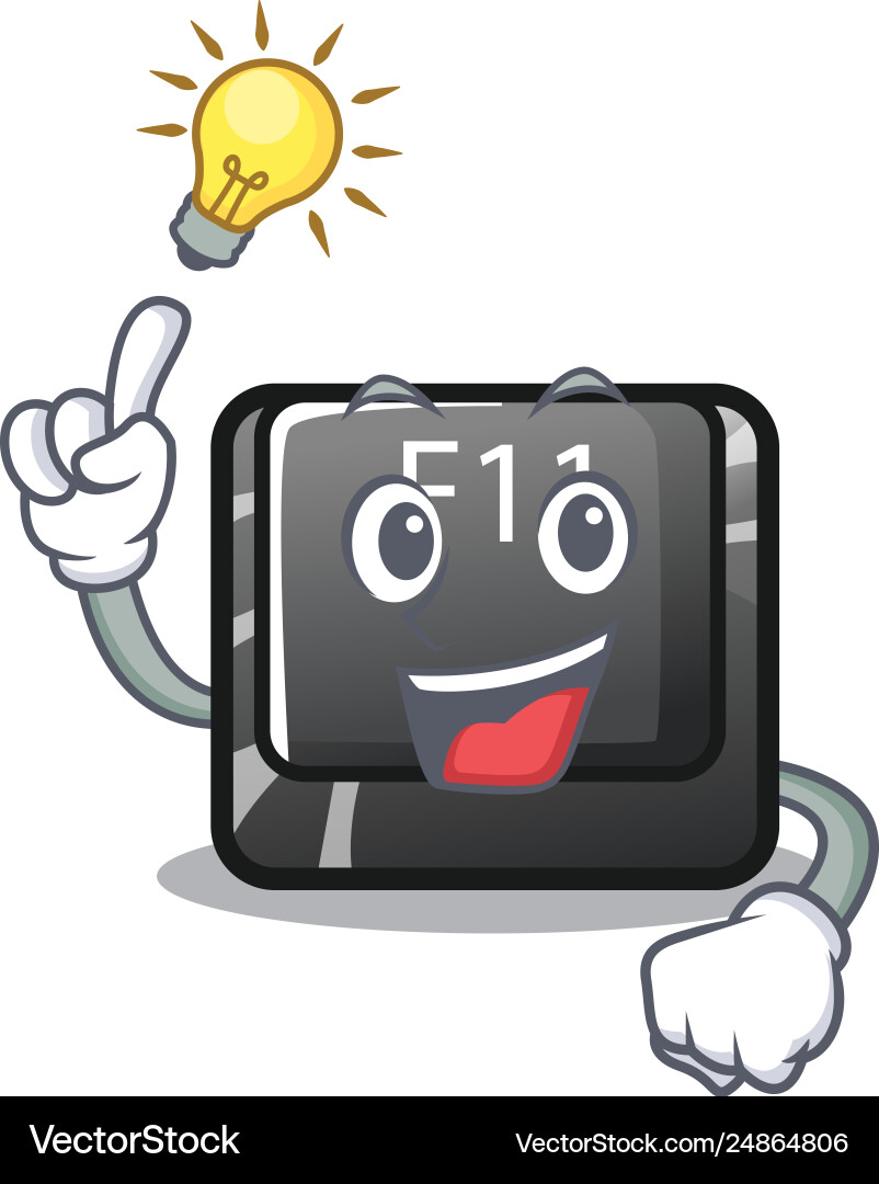Have an idea button f11 on a cartoon computer Have an idea button f11 on a cartoon computer vector image