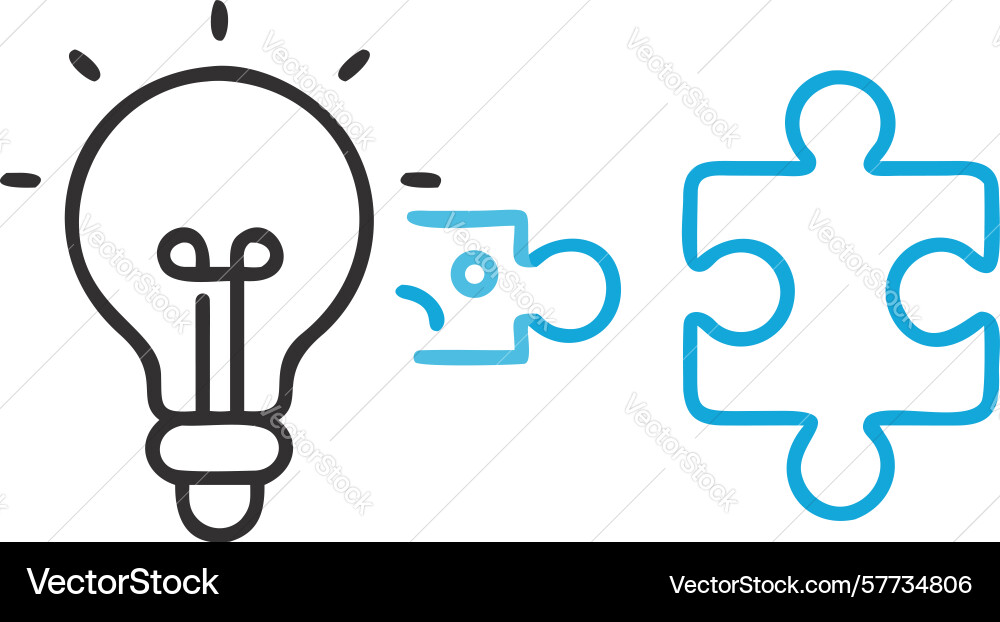 Idea puzzle integration icon for solution Vector Image