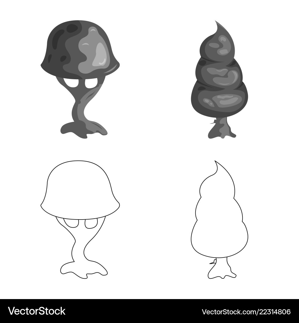 Isolated object of tree and nature sign set vector image