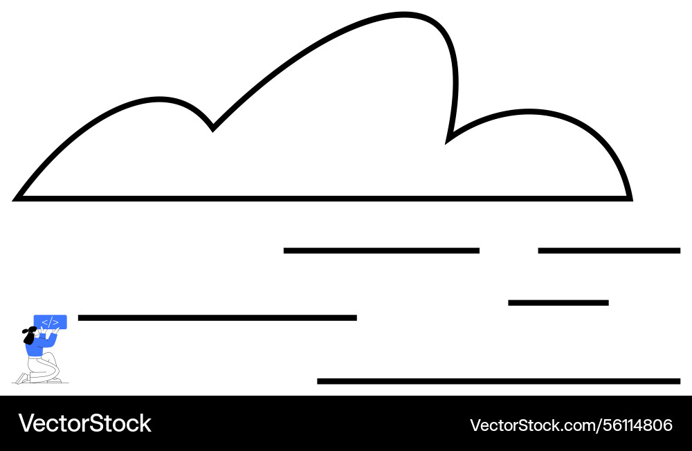 Minimalist cloud with coding Minimalist cloud with coding vector image