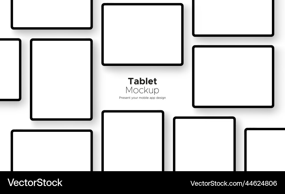 Mobile app design tablet computer mockup vector image
