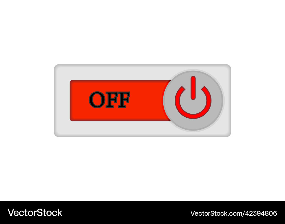 Off button power slider red isolate Off button power slider red isolate Vector Image