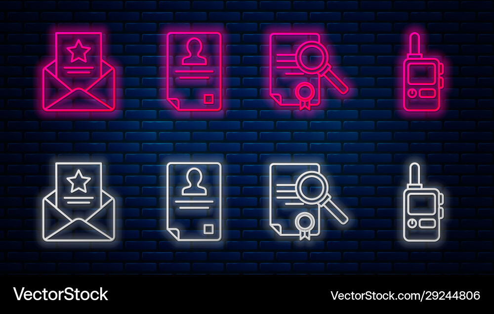 Set line identification badge document Set line identification badge document vector image