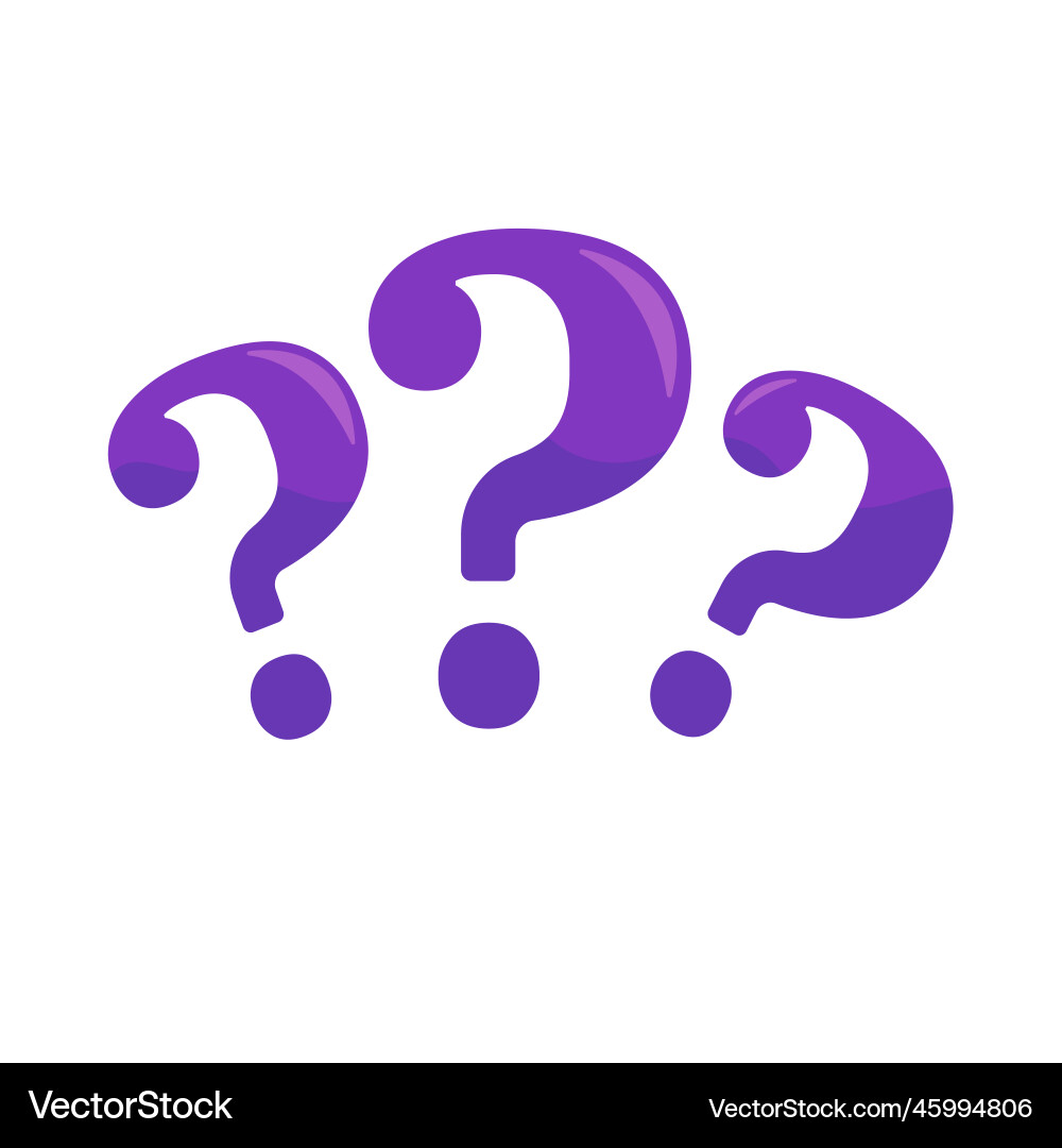 Speech bubbles with question marks doubt concept Vector Image