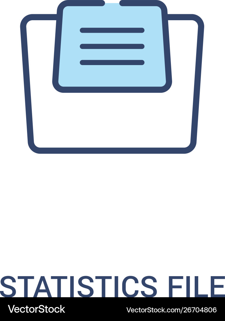 Statistics file concept 2 colored icon simple Statistics file concept 2 colored icon simple vector image