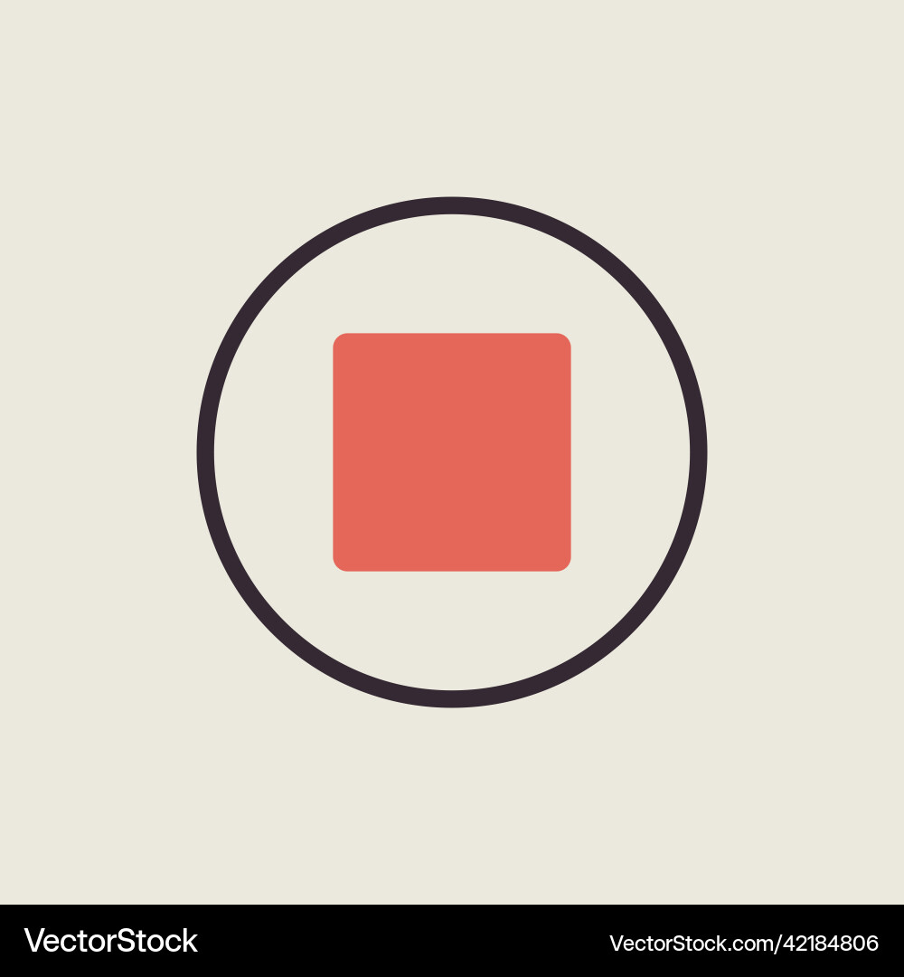 Stop button icon graph symbol for music Vector Image