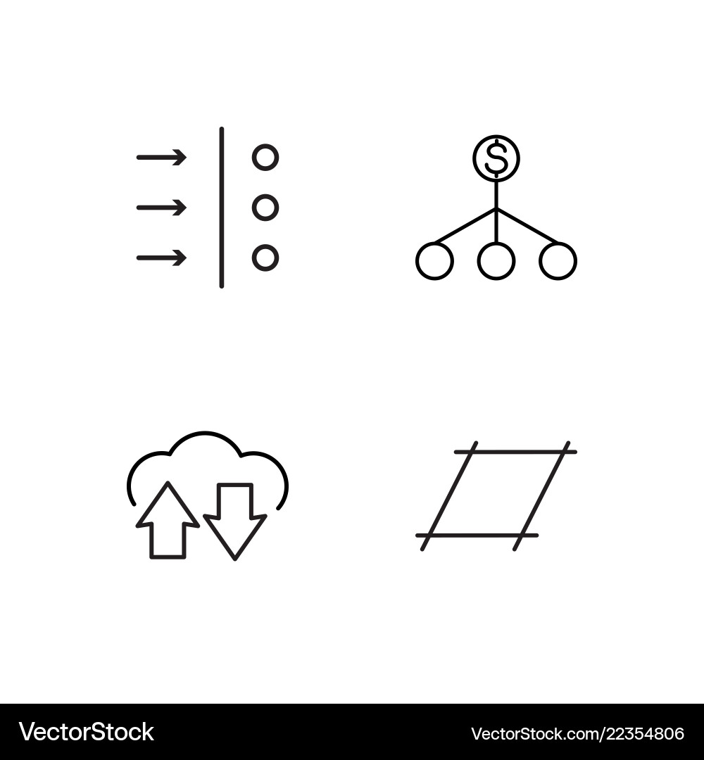 Web simple outlined icons set Vector Image