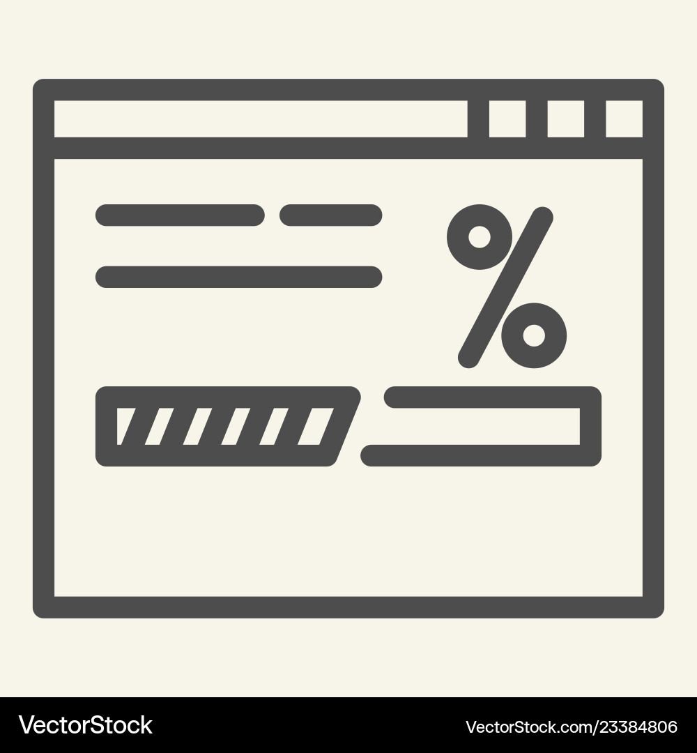 Website loading line icon browser load Website loading line icon browser load vector image