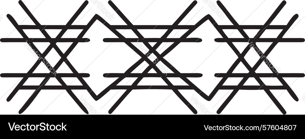 Abstract geometric interlocking x pattern design vector image