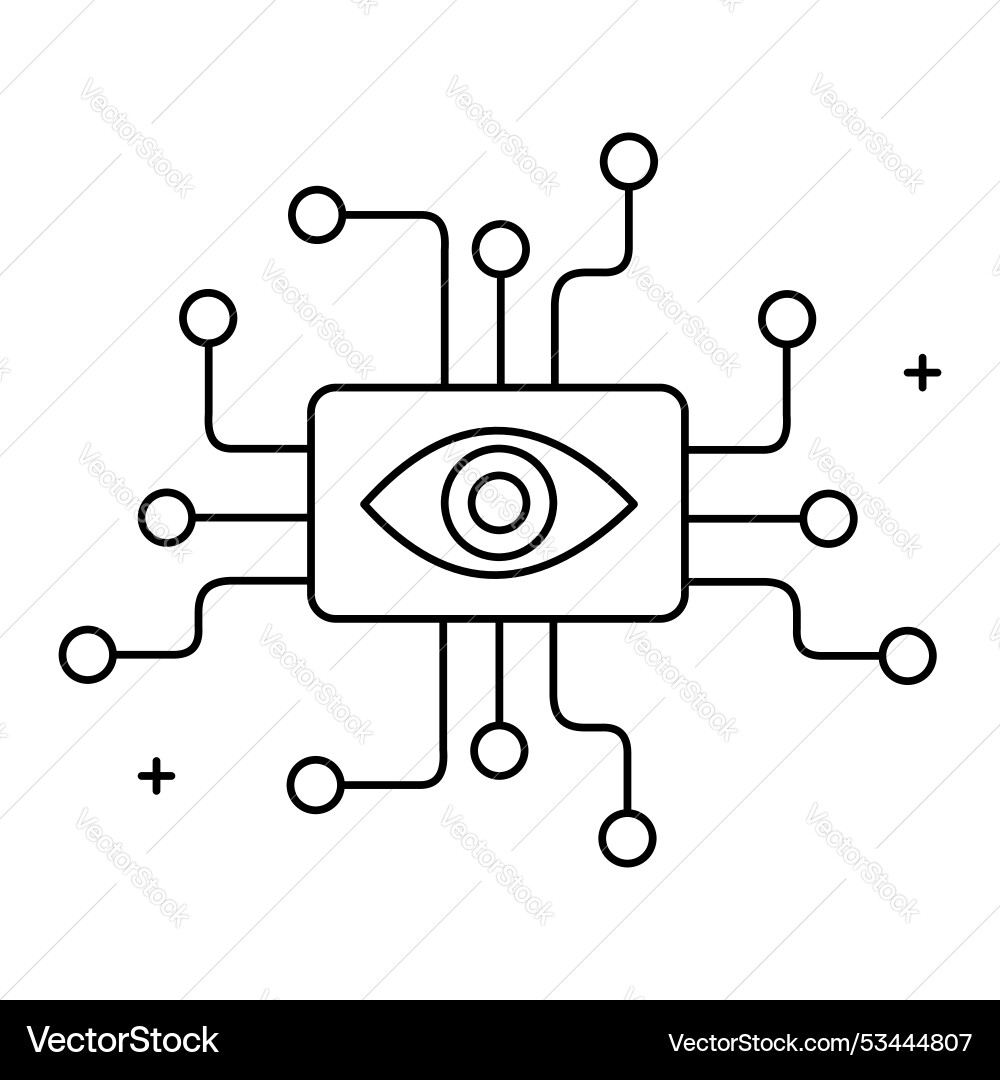 Ai vision and image recognition icon design vector image