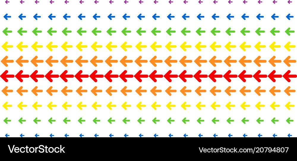 Arrow left shape halftone spectral effect Vector Image