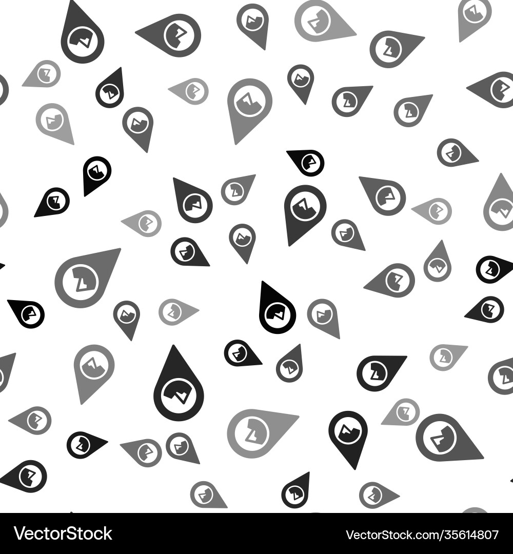 Black map pointer with mountain icon isolated Black map pointer with mountain icon isolated vector image
