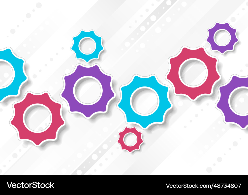 Bright abstract tech gears mechanism background Bright abstract tech gears mechanism background vector image