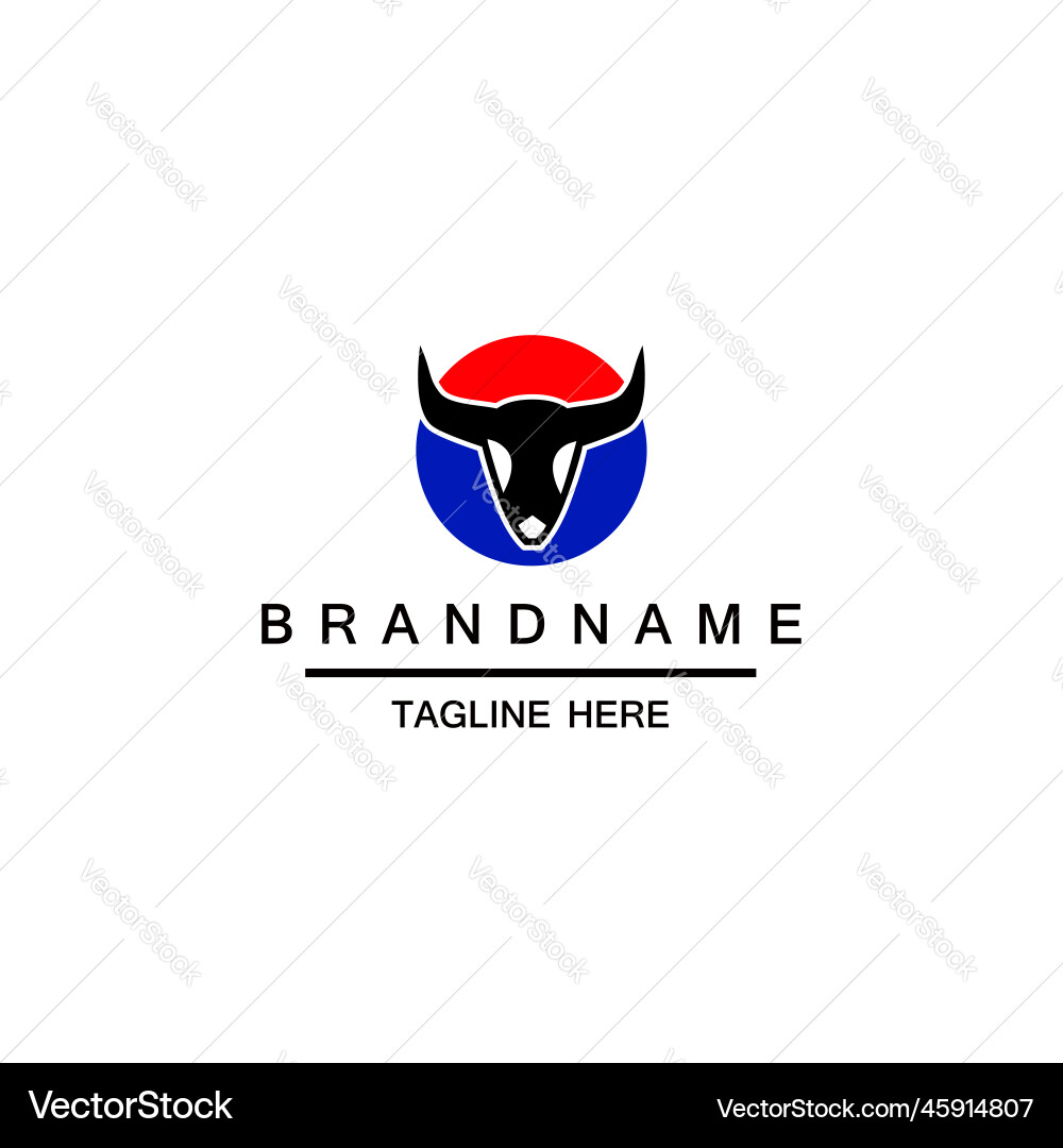 Bull Head Logo Kreis Design Konzept elegant Bull Head Logo Kreis Design Konzept elegant vektorbild