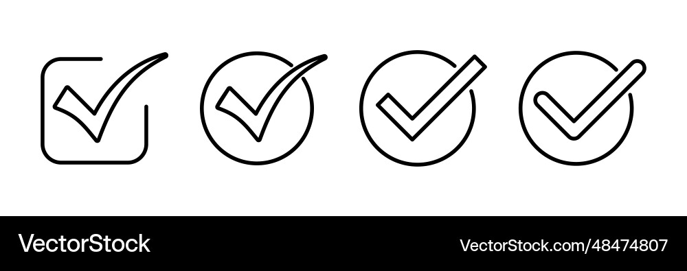Check icon mark list button vector image