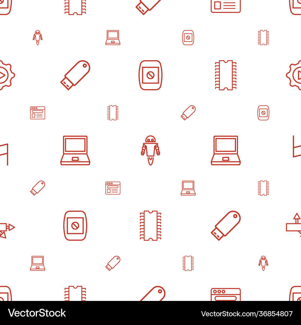 Computer icons pattern seamless white background Vector Image