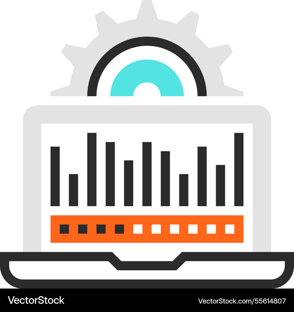 Data processing flat line web icon concept Data processing flat line web icon concept vector image