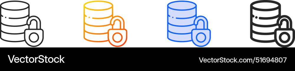 Database iconthin linear gradient blue stroke Vector Image