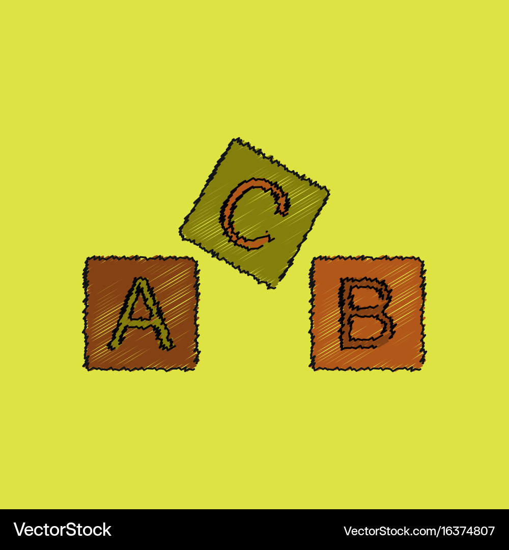 Flat shading style icon toy blocks vector image