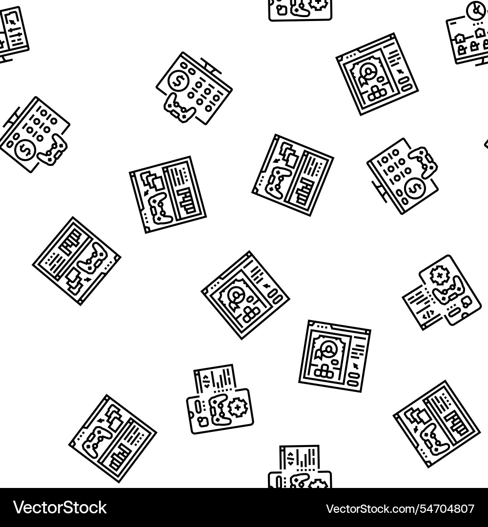 Game development computer seamless pattern vector image