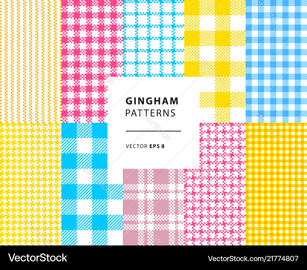 Gingham Pattern Set Vector Image