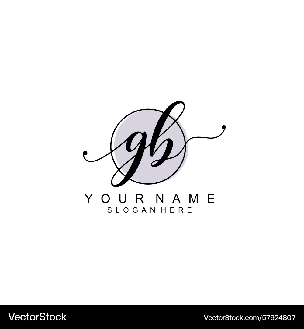 Handwriting logo concepts with initial gb Vector Image