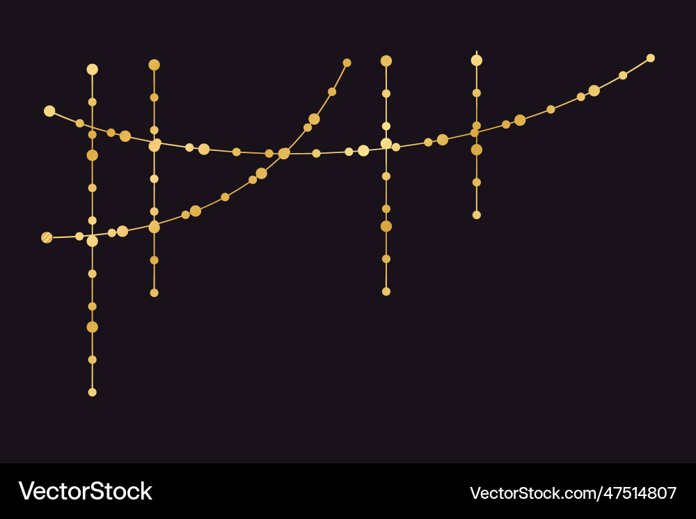 Horizontal border of abstract gold string light Horizontal border of abstract gold string light Vector Image
