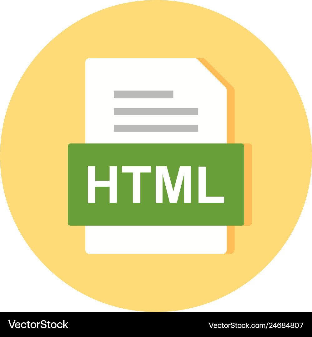 Html file document icon vector image