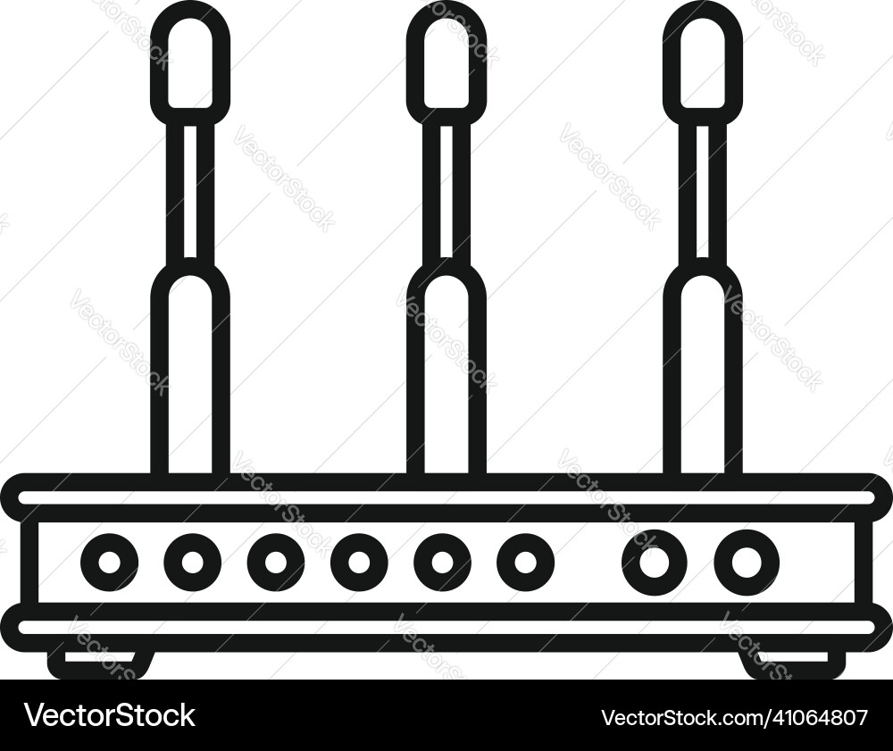 Hub modem icon outline computer wlan Hub modem icon outline computer wlan vector image