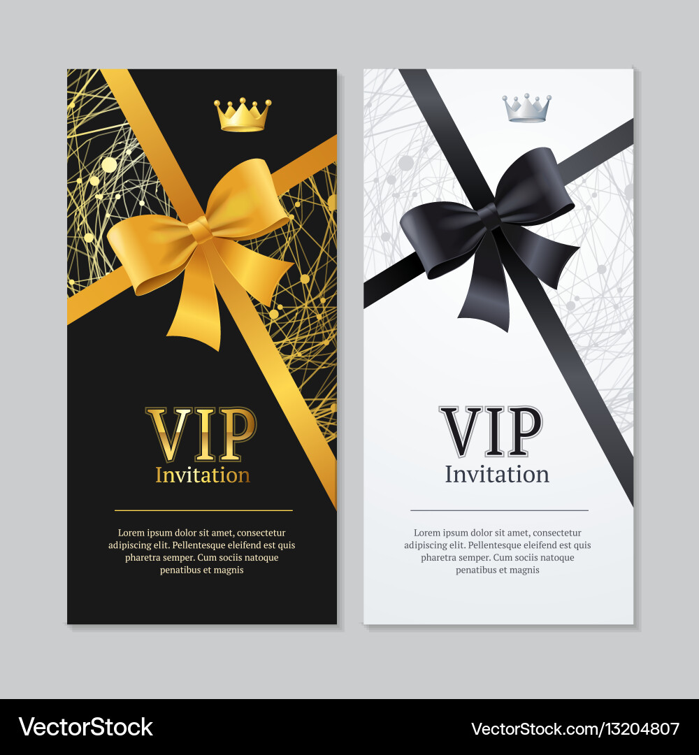 Luxury VIP Card Set - Crown & Abstract vector image
