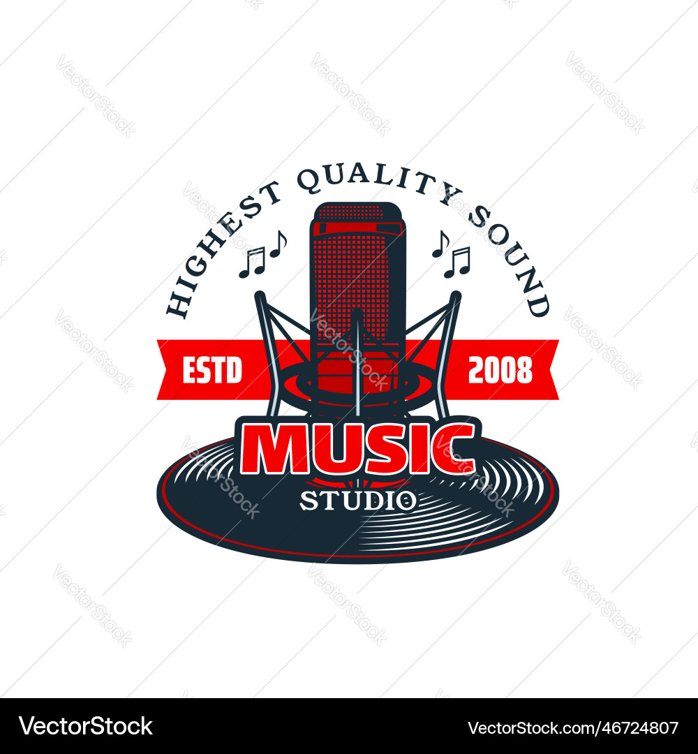 Music recording studio radio broadcast icon Music recording studio radio broadcast icon vector image