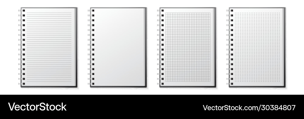 Realistic notebook lined and dots paper page Realistic notebook lined and dots paper page vector image