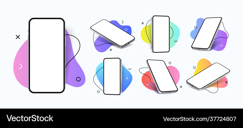 Realistic Smartphone Mockups - App Interface vector image