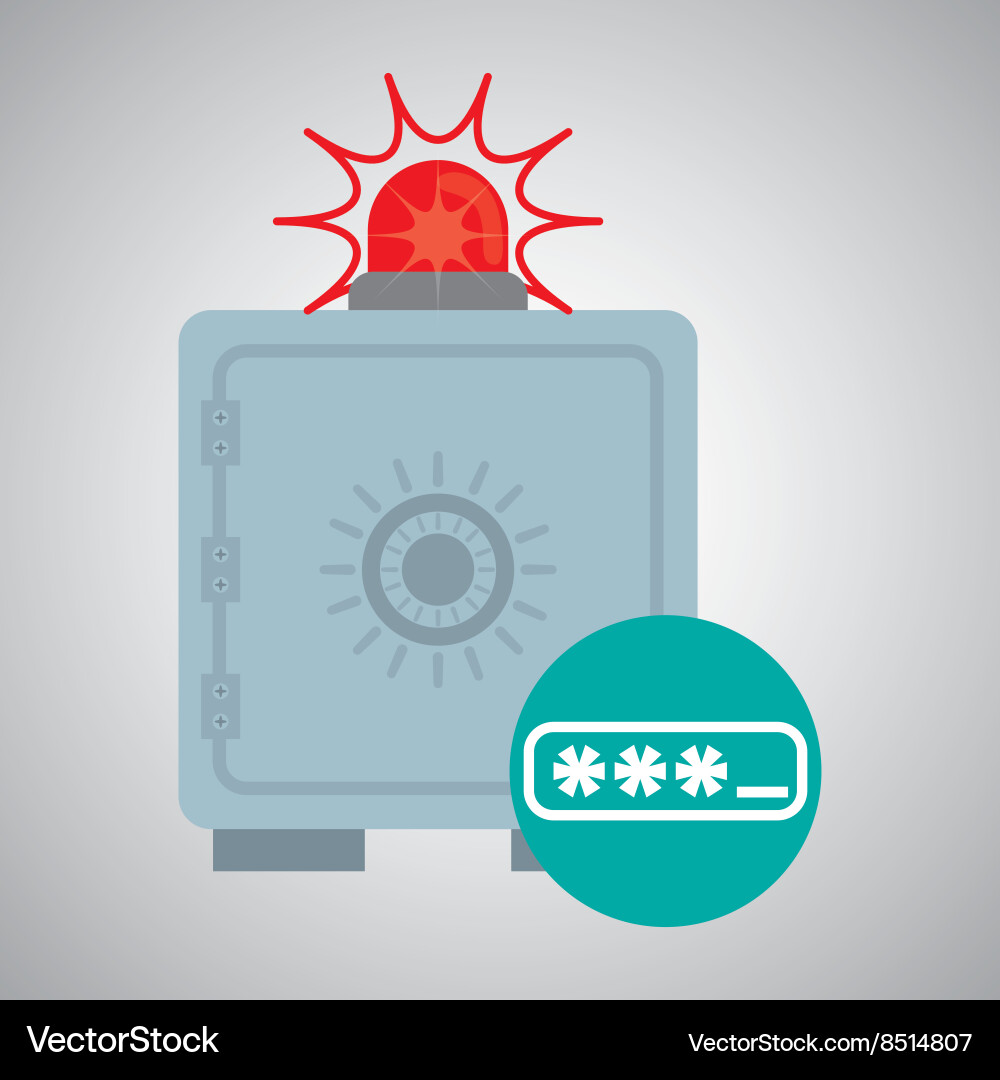 Security system design warning and technology vector image