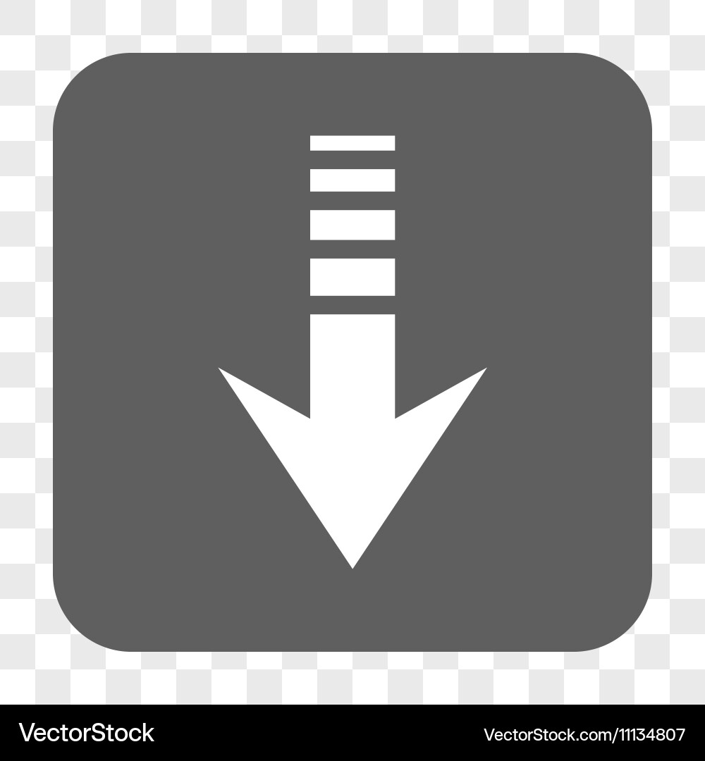 Send down rounded square button vector image