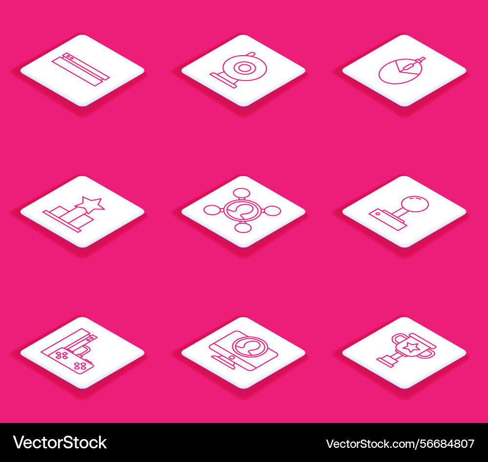 Set line video game console web camera computer Set line video game console web camera computer vector image