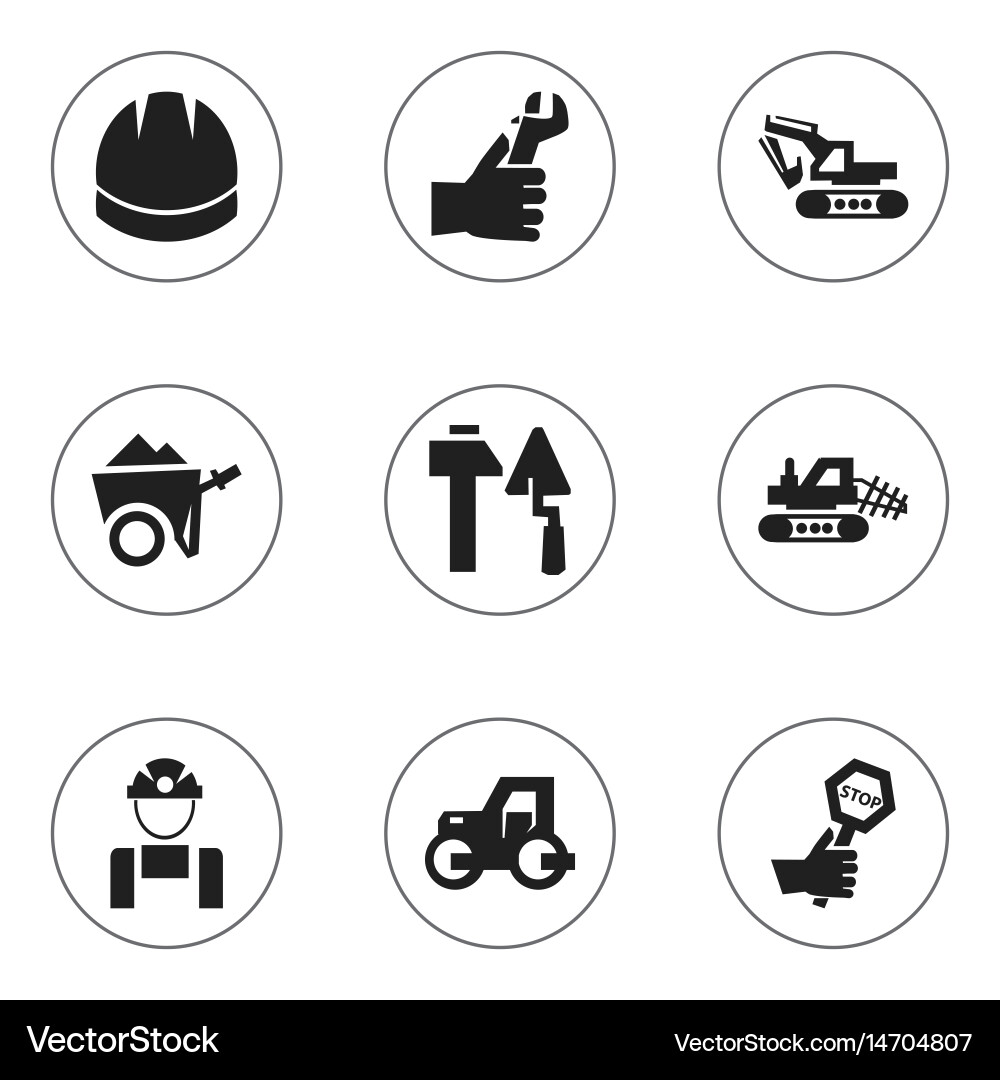 Set of 9 editable structure icons includes vector image