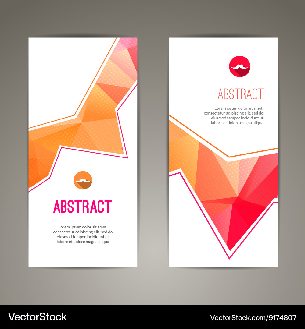 Set of polygonal triangular colorful geometric Vector Image
