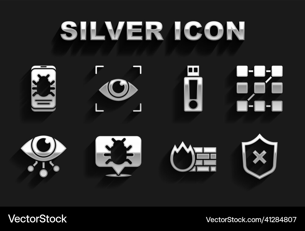 Set system bug graphic password protection Vector Image
