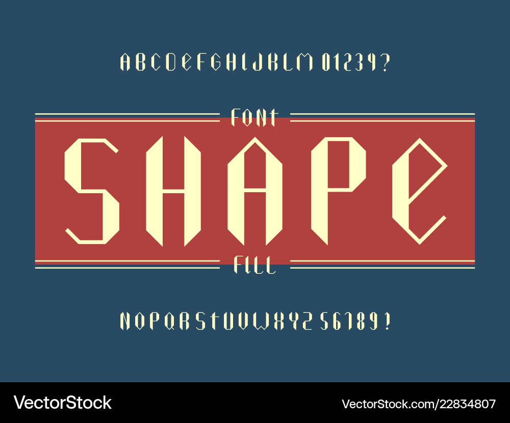Shape fill font alphabet Vector Image