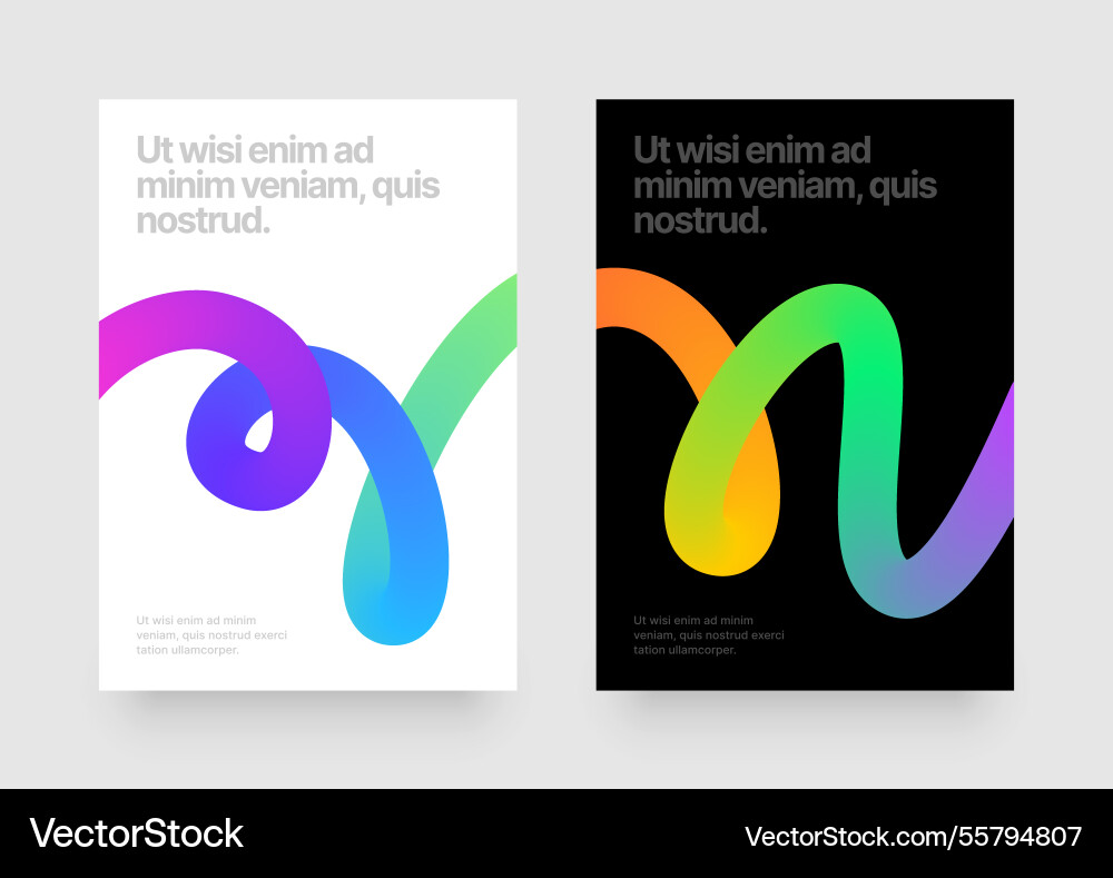 Template with colorful gradient squiggles shapes Vector Image