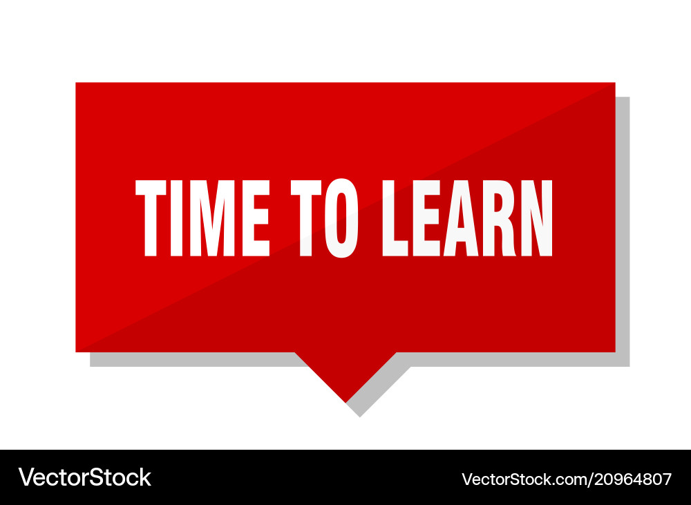 Time to learn red tag vector image