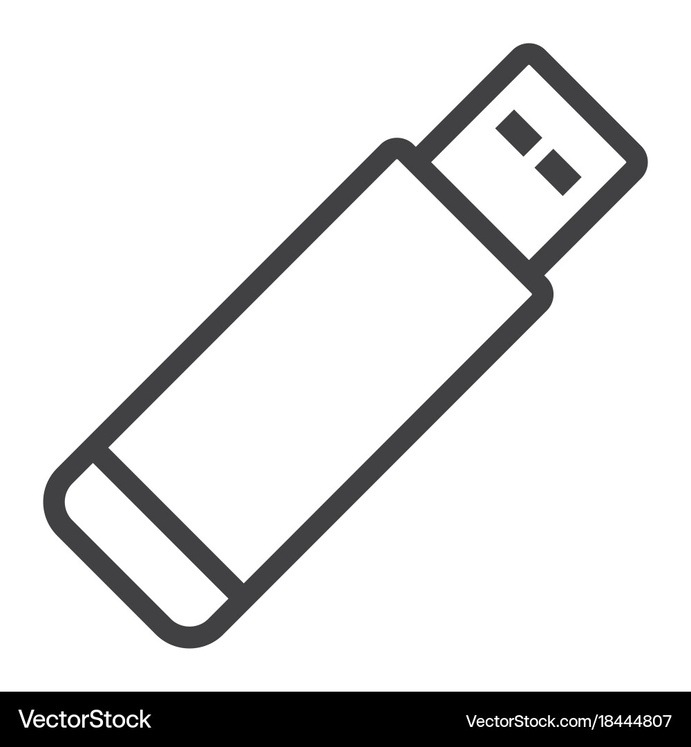 Usb flash drive line icon web and mobile memory Vector Image