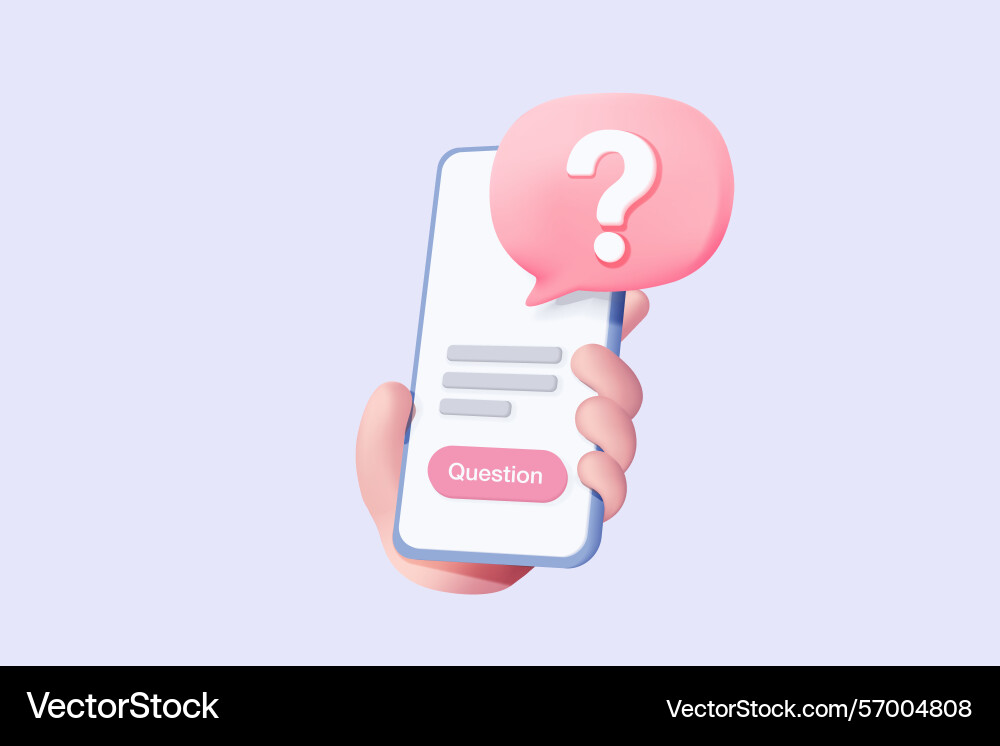 3d written questions with a choice of answers Vector Image