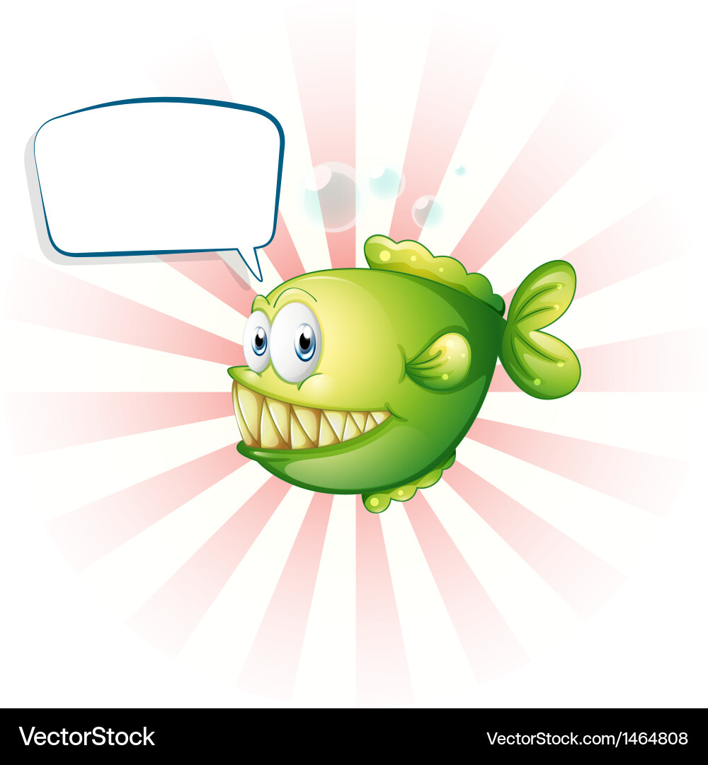 A piranha with an empty callout Vector Image