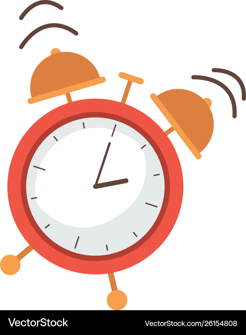 Alarm clock color red isolated icon vector image
