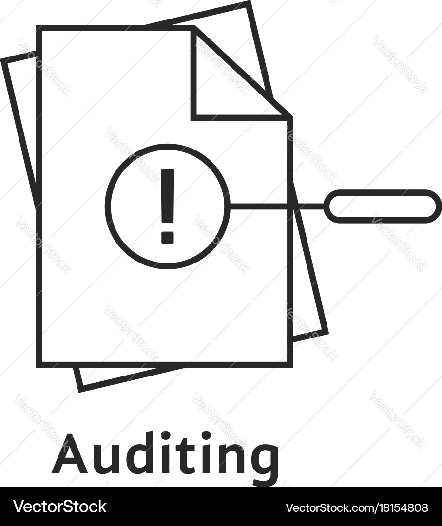 Auditing with thin line document vector image