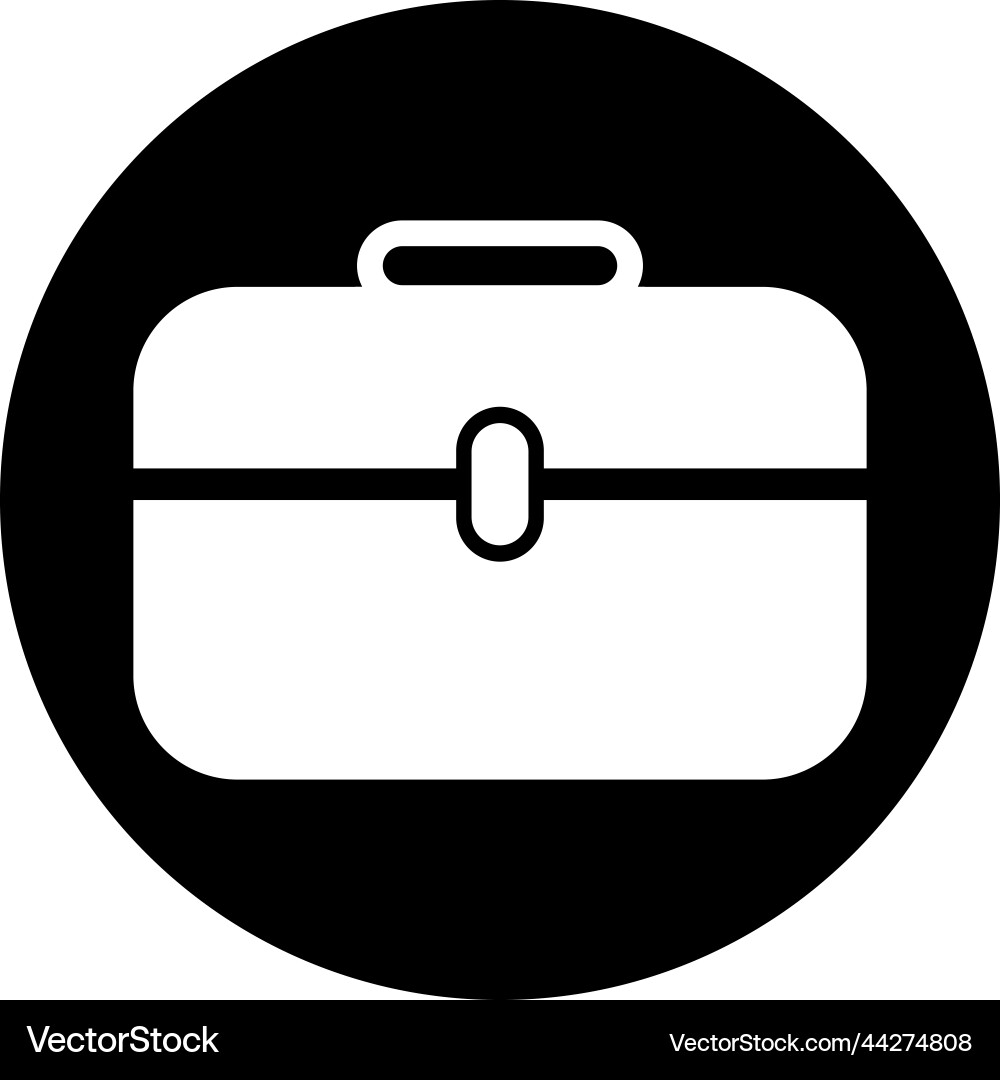 Briefcase icon on gray background button style eps Vector Image