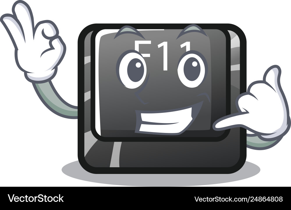 Call me button f11 on a cartoon computer Call me button f11 on a cartoon computer vector image